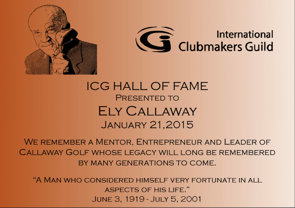 Ely Callaway inducted into the ICG Hall of Fame