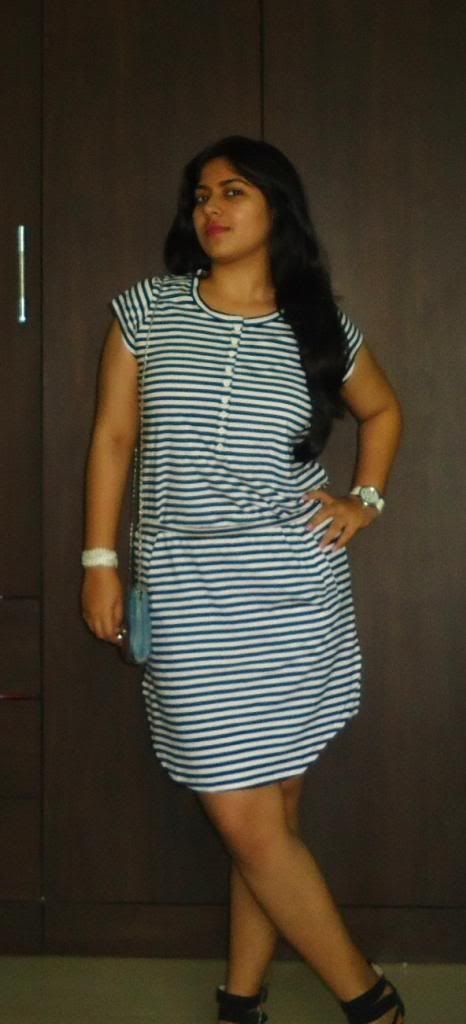OOTD: Casual Striped Dress, Denim Clutch OOTD: Casual Striped Dress, Denim Clutch